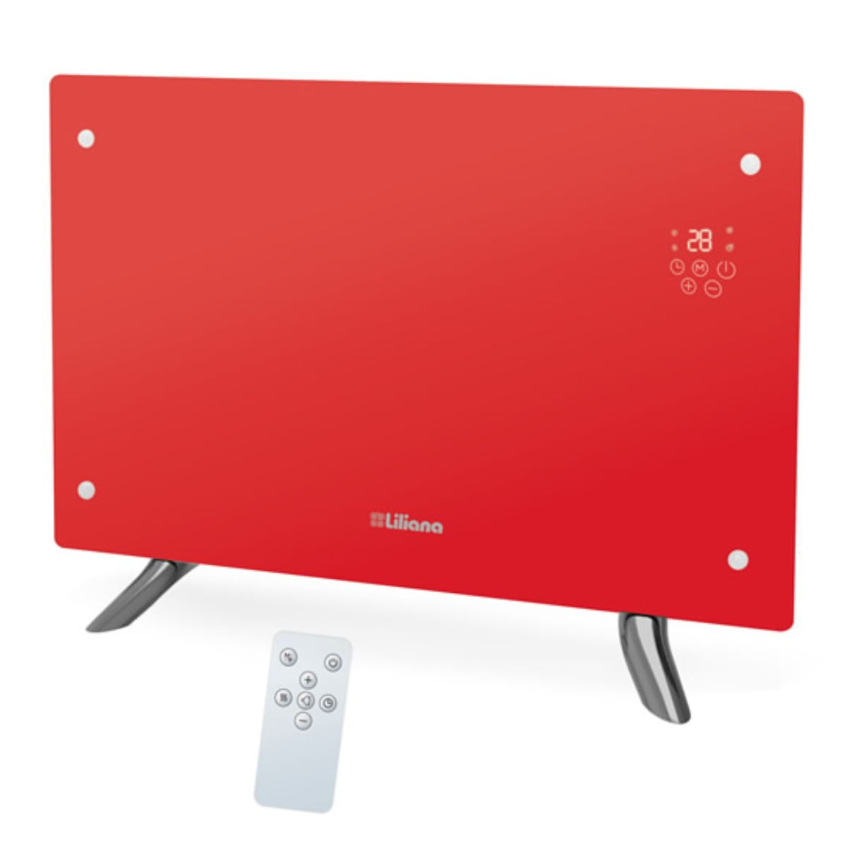 Panel De Vidrio Pie/Pared Decowarm Max Rojo Ppv450