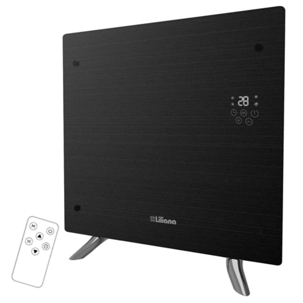Panel De Vidrio Pie/Pared Decowarm Negro