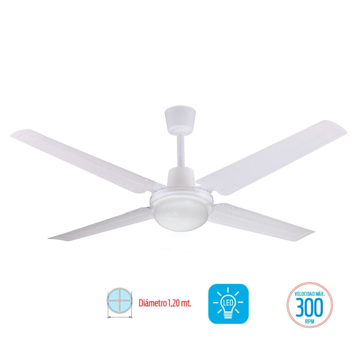 Ventilador de Techo con Lúz LED 48" VTHB114