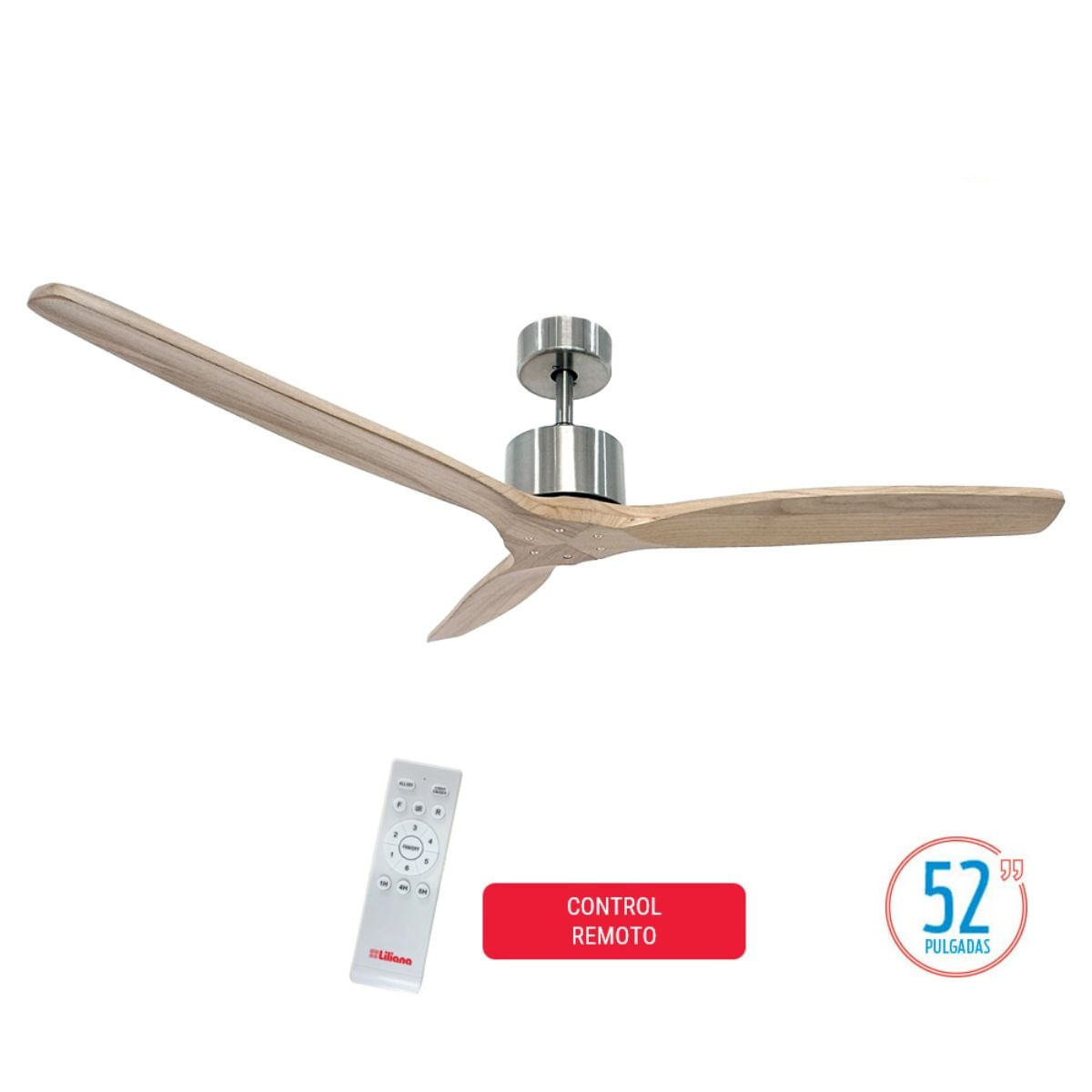 Ventilador De Techo Con Aspas De Madera Maciza 52
