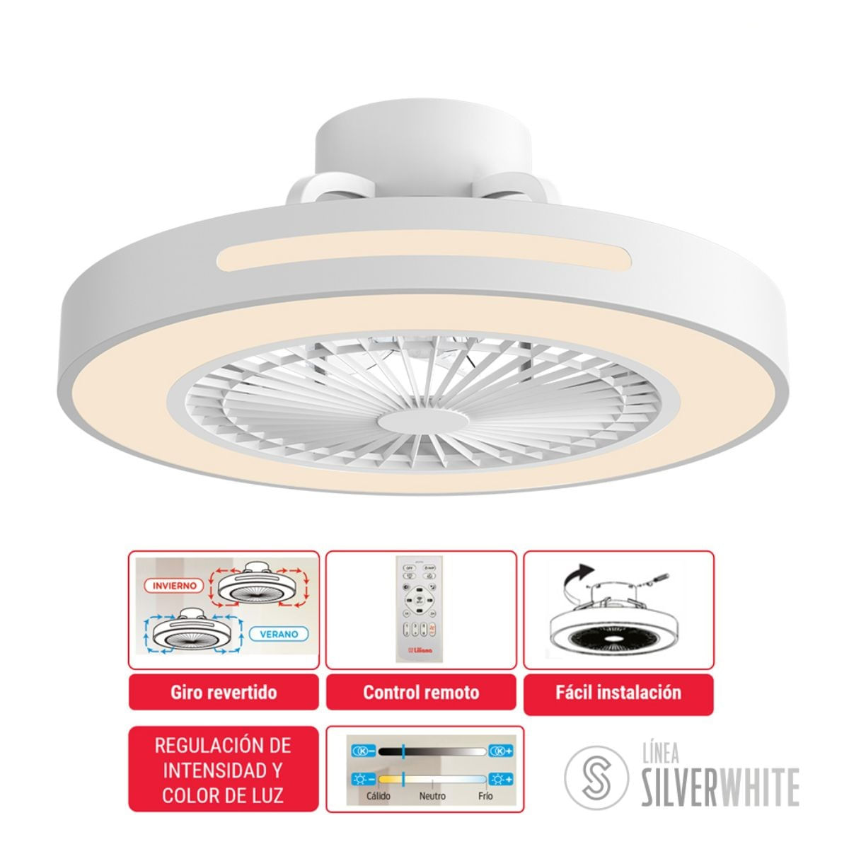 Ventilador De Techo Con Luz Liliana Vthbox20 55w