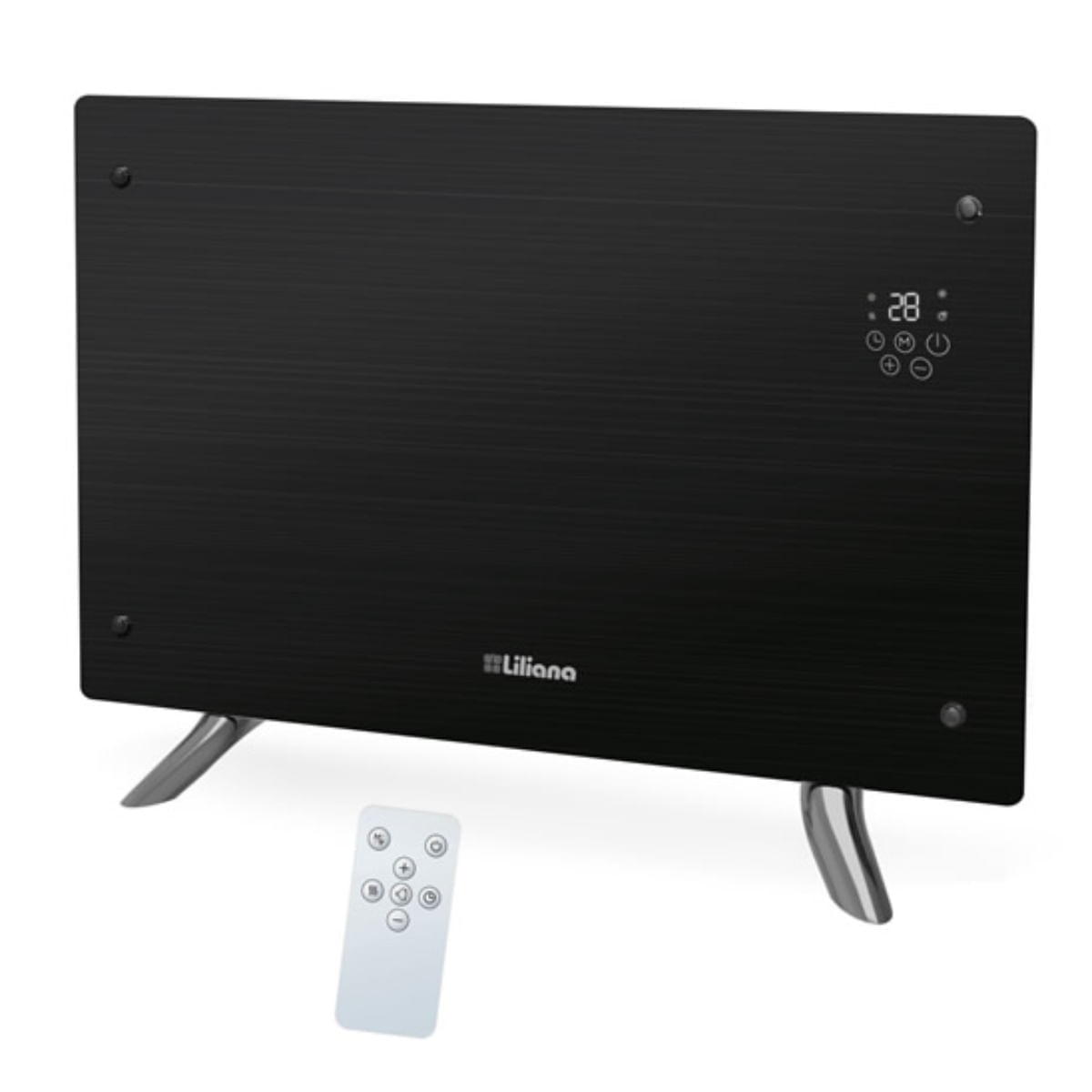 Panel De Vidrio Pie/Pared Decowarm Max Negro Ppv450